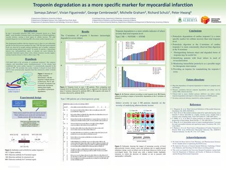 Troponin degradation as a more specific marker for myocardial infarction Somaya Zahran1, Vivian Figueiredo2, George Cembrowski3, Michelle Graham4, Richard.