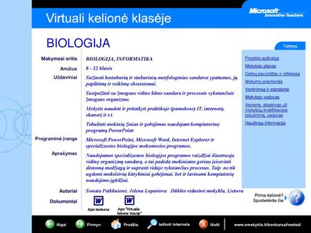 BIOLOGIJA, INFORMATIKA klasės