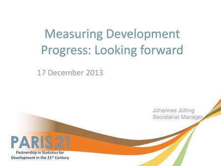 Measuring Development Progress: Looking forward