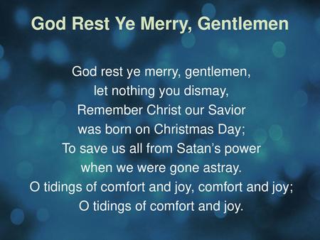 God Rest Ye Merry, Gentlemen