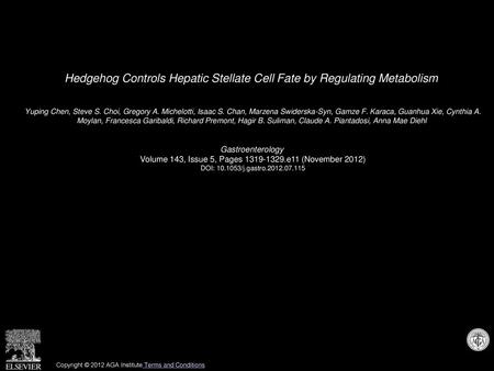 Hedgehog Controls Hepatic Stellate Cell Fate by Regulating Metabolism