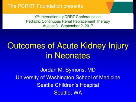 Outcomes of Acute Kidney Injury in Neonates