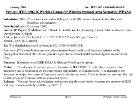 <month year> doc.: IEEE c January, 2006