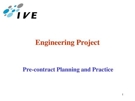 Pre-contract Planning and Practice