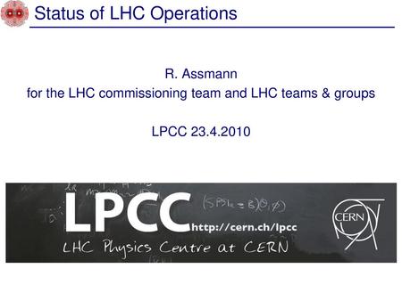 Status of LHC Operations