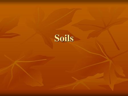 Soils.