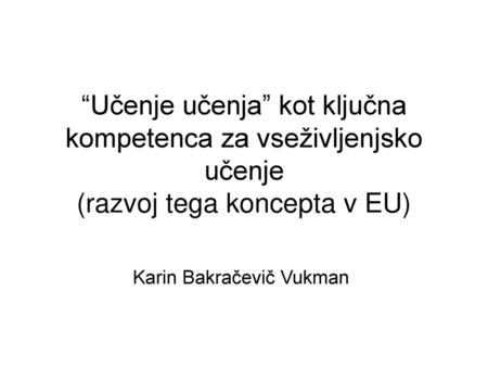 Karin Bakračevič Vukman