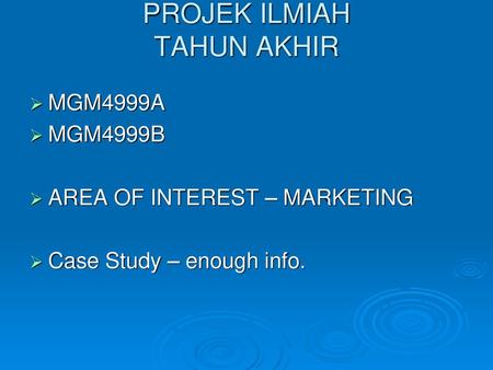 PROJEK ILMIAH TAHUN AKHIR