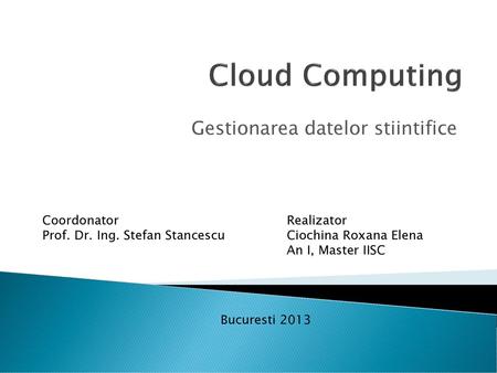 Gestionarea datelor stiintifice