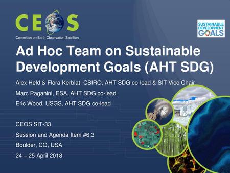 Ad Hoc Team on Sustainable Development Goals (AHT SDG)