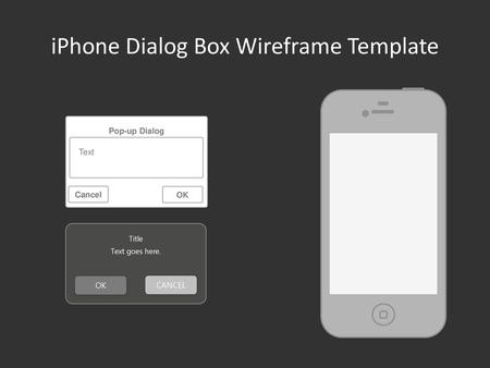 iPhone Dialog Box Wireframe Template