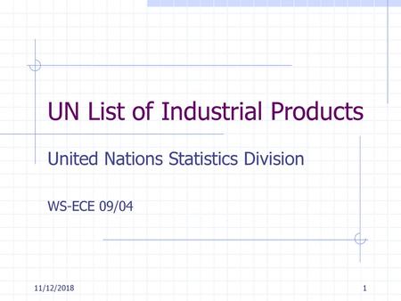 UN List of Industrial Products