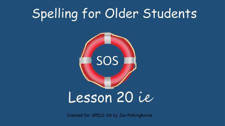 Spelling for Older Students