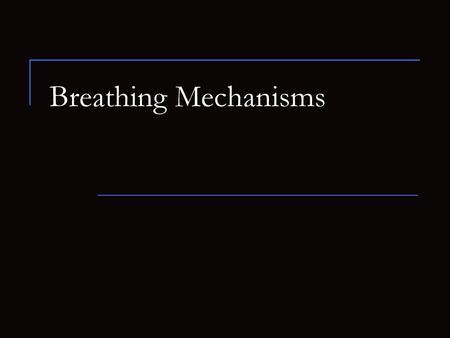 Breathing Mechanisms.