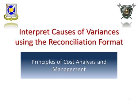 Interpret Causes of Variances using the Reconciliation Format