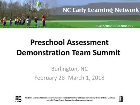 Preschool Assessment Demonstration Team Summit