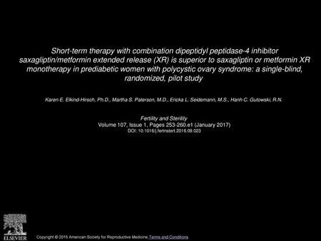 Short-term therapy with combination dipeptidyl peptidase-4 inhibitor saxagliptin/metformin extended release (XR) is superior to saxagliptin or metformin.