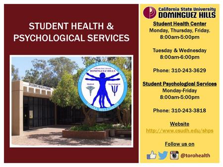 STUDENT HEALTH & PSYCHOLOGICAL SERVICES