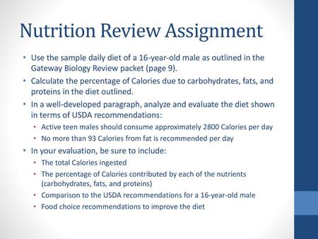 Nutrition Review Assignment