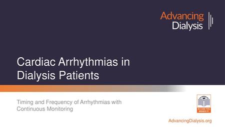 Cardiac Arrhythmias in Dialysis Patients