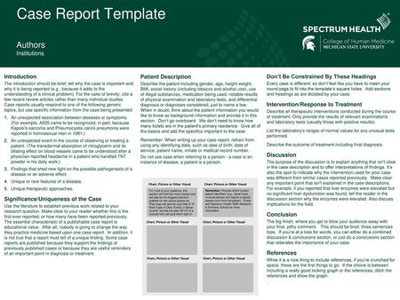 Case Report Template Authors Institutions Introduction