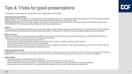 Tips & Tricks for good presentations