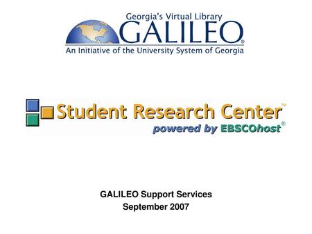 GALILEO Support Services September 2007