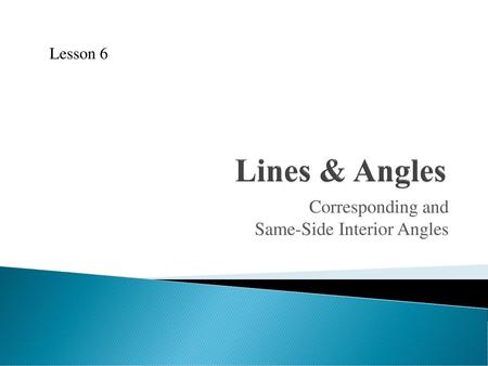 Corresponding and Same-Side Interior Angles