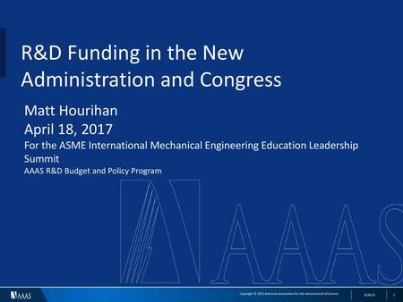 R&D Funding in the New Administration and Congress