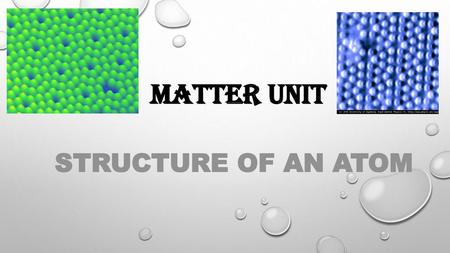 Matter Unit Structure of an Atom.