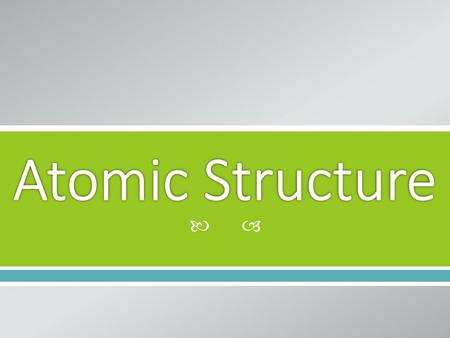 Atomic Structure.