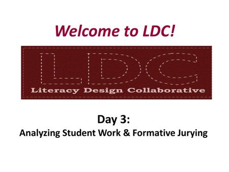 Analyzing Student Work & Formative Jurying