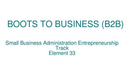 Small Business Administration Entrepreneurship Track