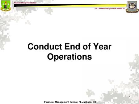 Conduct End of Year Operations