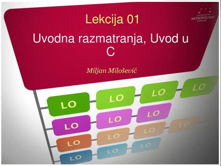 Uvodna razmatranja, Uvod u C