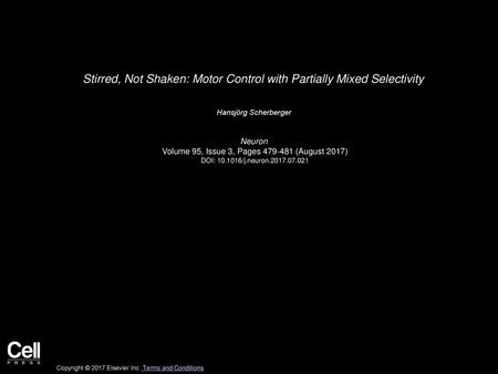 Stirred, Not Shaken: Motor Control with Partially Mixed Selectivity