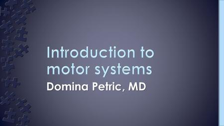 Introduction to motor systems