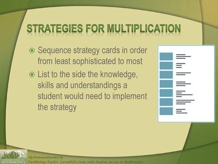 Strategies for Multiplication