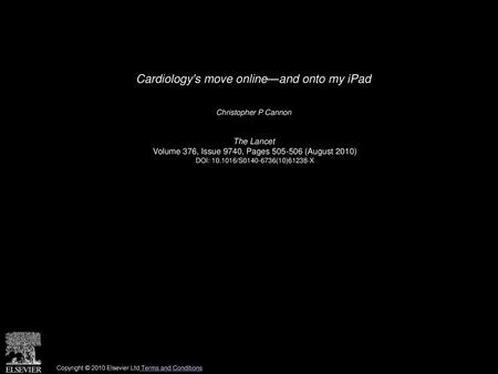 Cardiology's move online—and onto my iPad