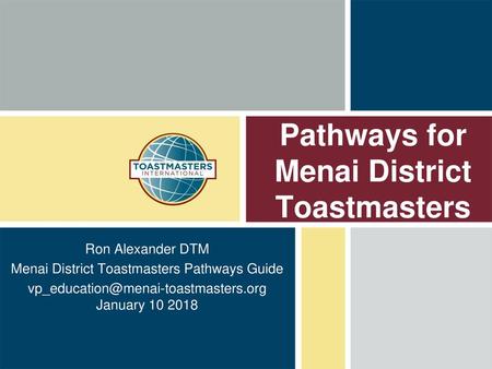 Pathways for Menai District Toastmasters