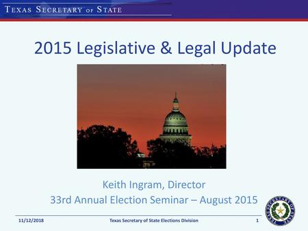 2015 Legislative & Legal Update