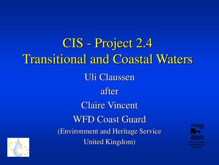 CIS - Project 2.4 Transitional and Coastal Waters