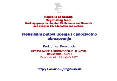 Fleksibilni putovi učenja i cjeloživotno obrazovanje