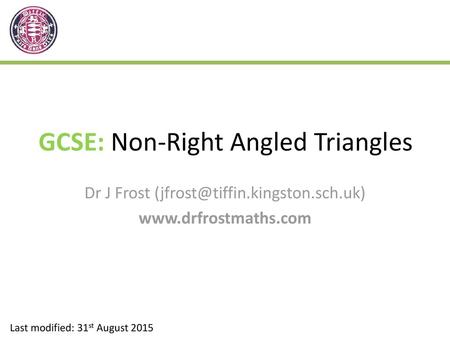 GCSE: Non-Right Angled Triangles