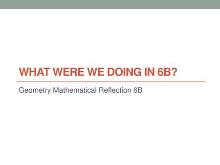 Geometry Mathematical Reflection 6B