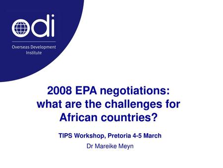 2008 EPA negotiations: what are the challenges for African countries?