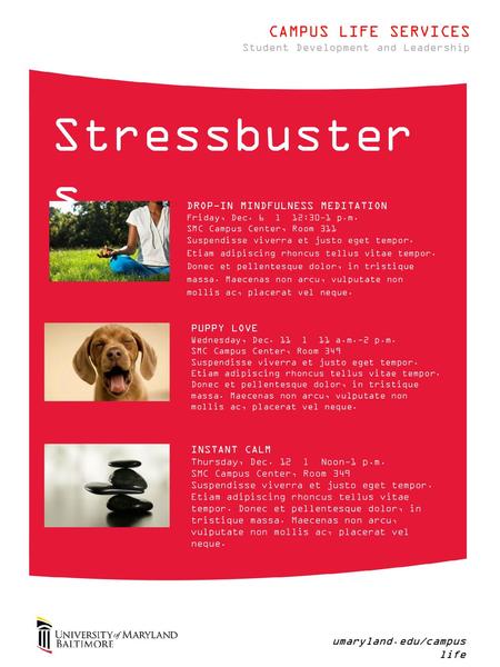 Stressbusters CAMPUS LIFE SERVICES Student Development and Leadership