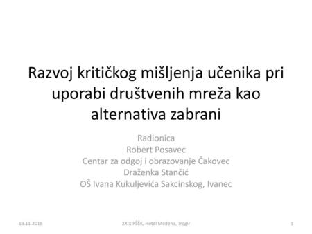 Radionica Robert Posavec Centar za odgoj i obrazovanje Čakovec