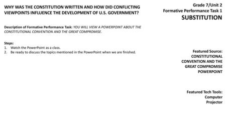 SUBSTITUTION Grade 7/Unit 2