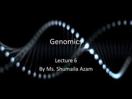 Lecture 6 By Ms. Shumaila Azam